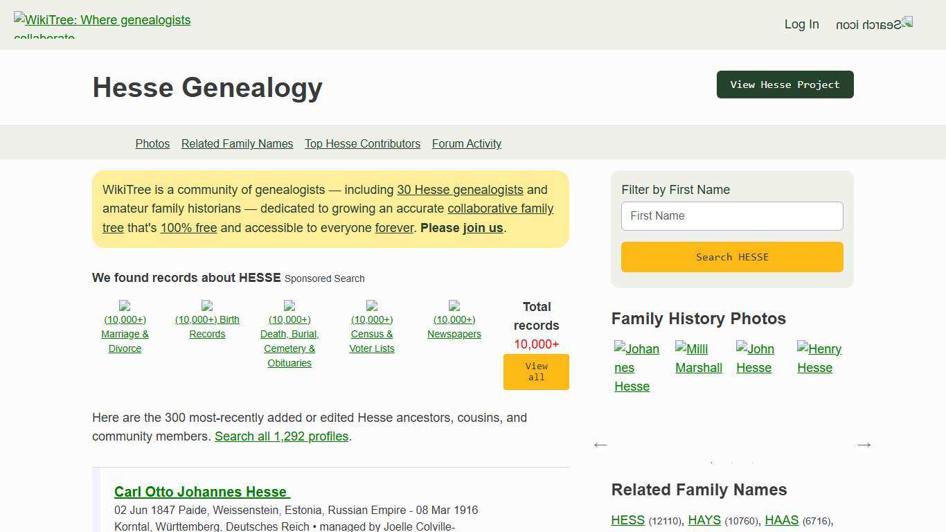 Hesse Genealogy WikiTree FREE Family Tree