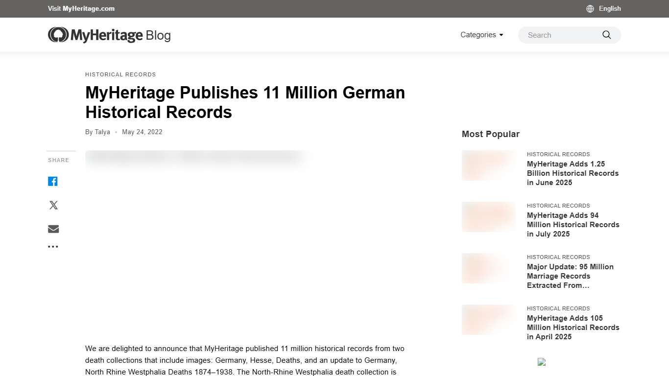 MyHeritage Publishes 11 Million German Historical Records - MyHeritage Blog